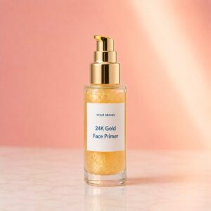Private label 24k gold face primer product mockup, OEM Malaysia