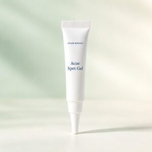 Private label acne spot gel salicylic tea tree product mockup, OEM Malaysia