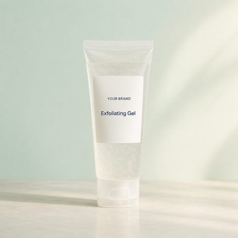 Private label aha bha facial exfoliating gel product mockup, OEM Malaysia