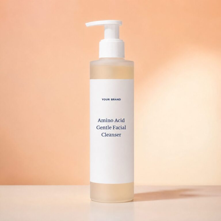 Private label amino acid gentle facial cleanser product mockup, OEM Malaysia