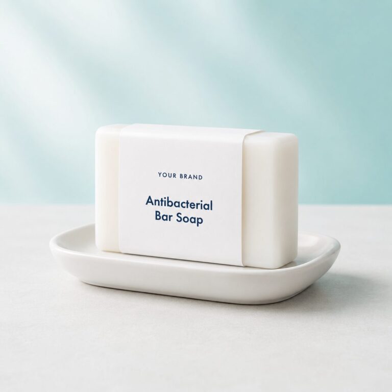 Private label antibacterial bar soap product mockup, OEM Malaysia
