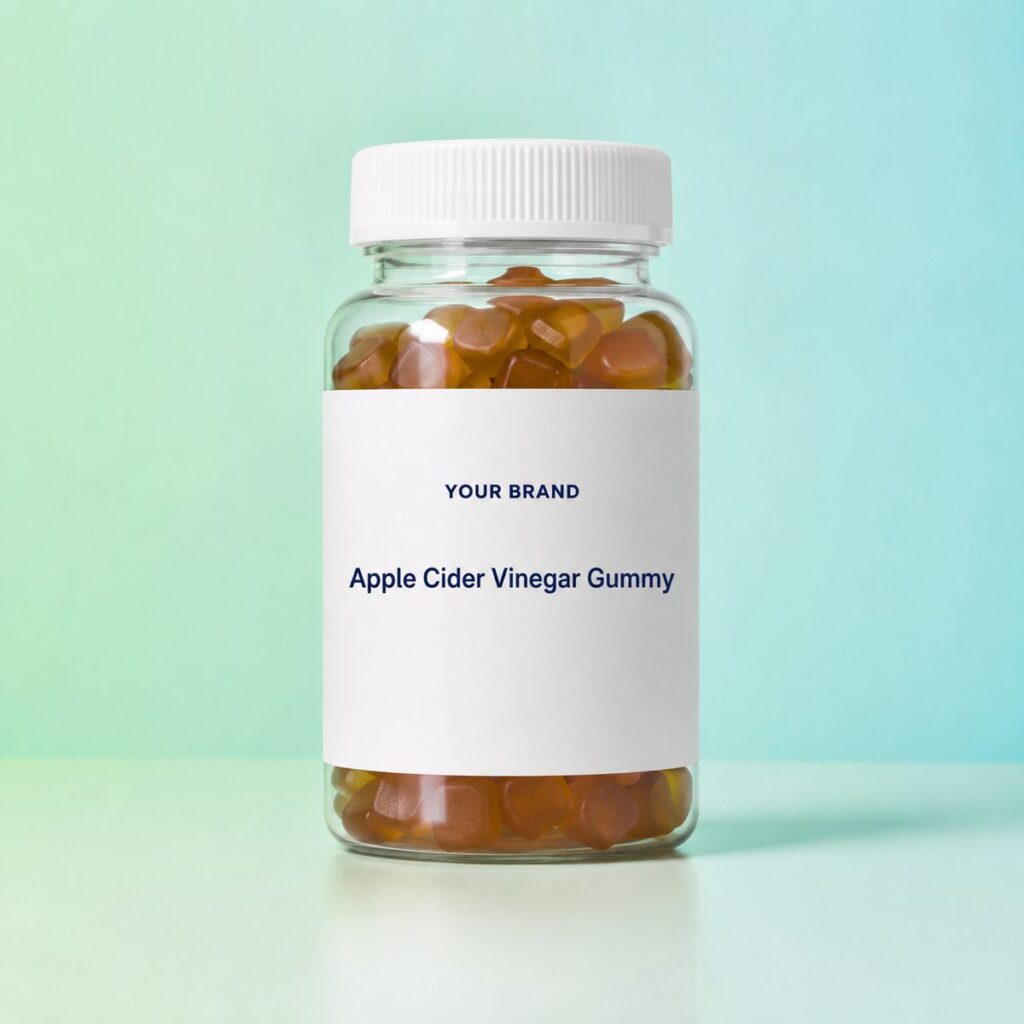 Private label apple cider vinegar gummy product mockup, OEM Malaysia