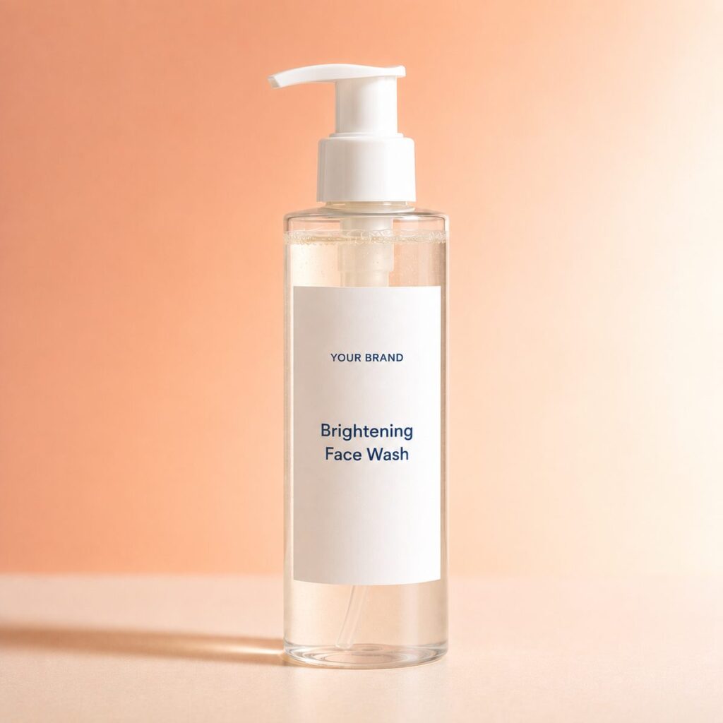 Private label brightening face wash product mockup, OEM Malaysia