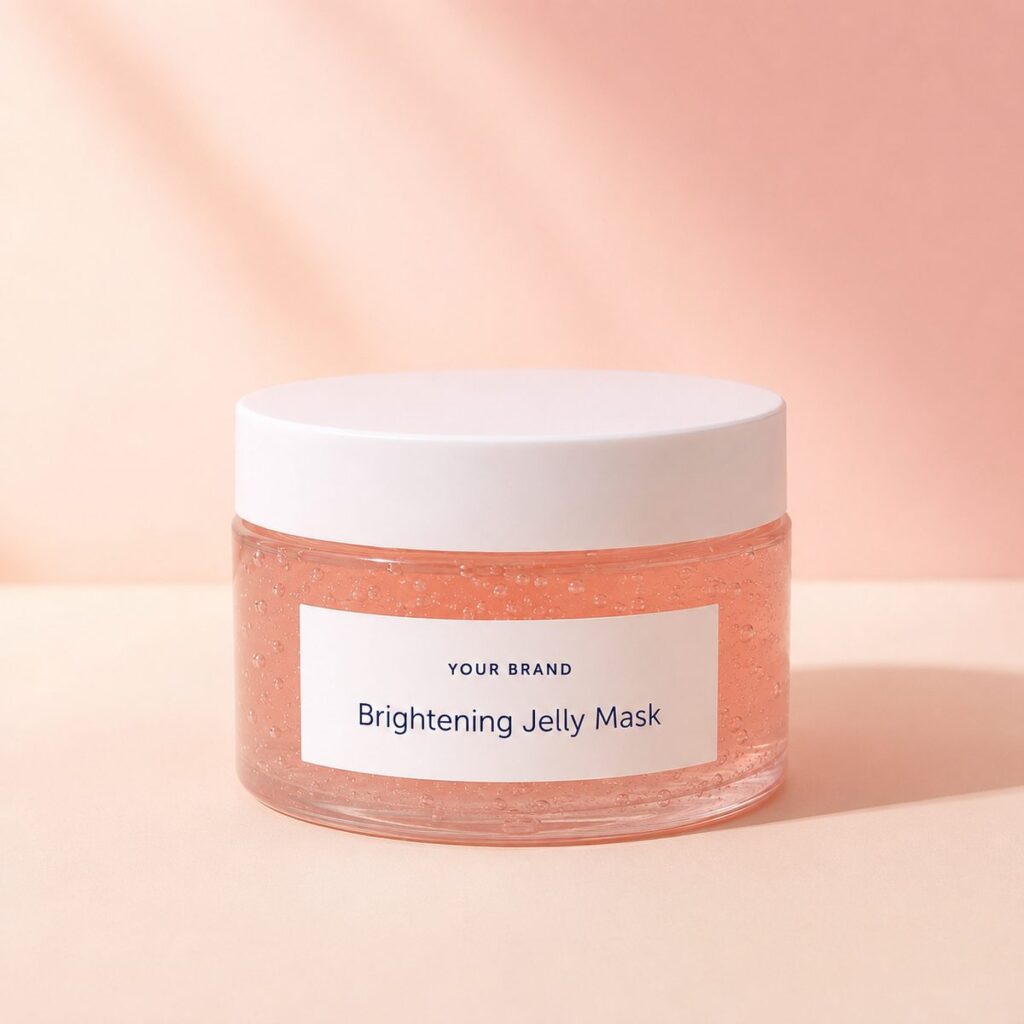 Private label brightening jelly wash off mask product mockup, OEM Malaysia