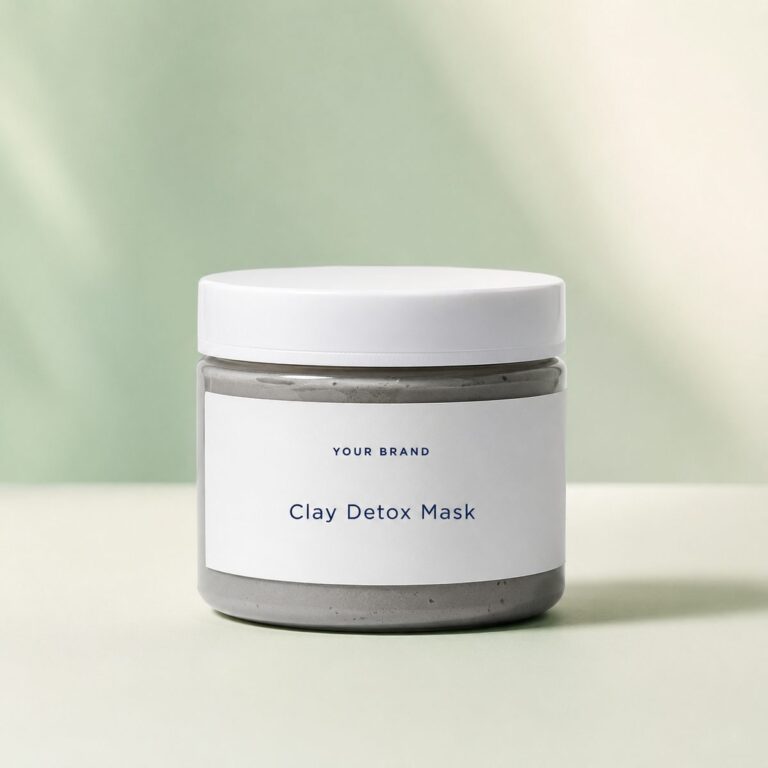 Private label clay detox mask product mockup, OEM Malaysia