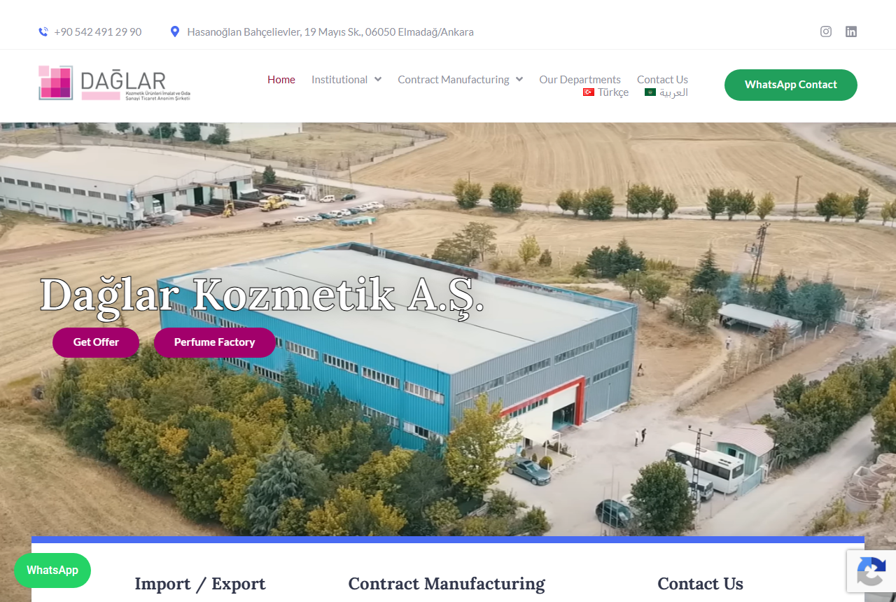 Daglar Kozmetik contract manufacturing website