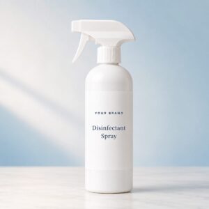 Private label disinfectant spray product mockup, OEM Malaysia