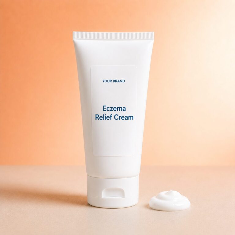 Private label eczema relief cream product mockup, OEM Malaysia