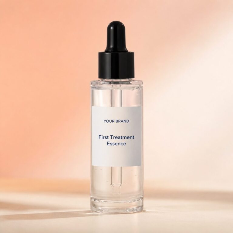 Private label first treatment essence product mockup, OEM Malaysia