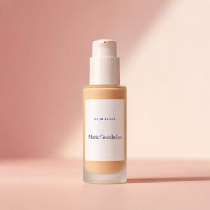 Private label full coverage matte foundation product mockup, OEM Malaysia