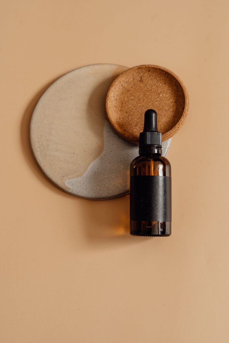 Geranium Essential Oil in an amber glass dropper bottle - OEM private label Malaysia