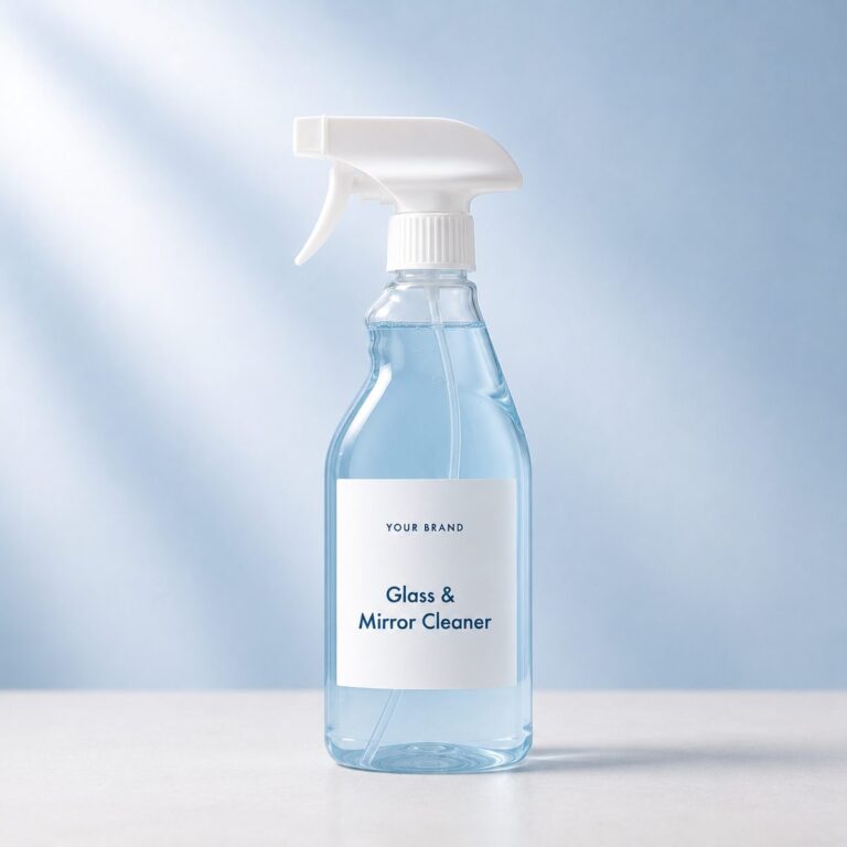 Private label glass and mirror cleaner product mockup, OEM Malaysia