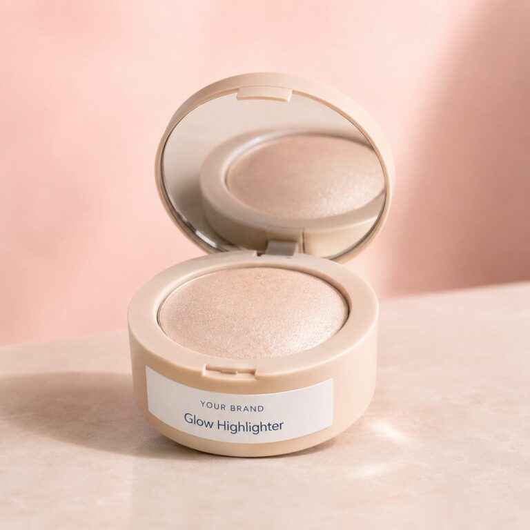 Private label glow highlighter product mockup, OEM Malaysia