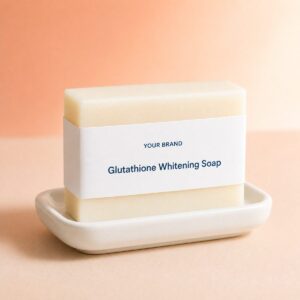 Private label glutathione whitening soap product mockup, OEM Malaysia