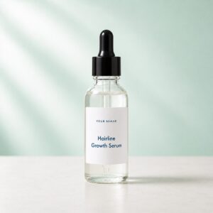 Private label hairline growth serum product mockup, OEM Malaysia