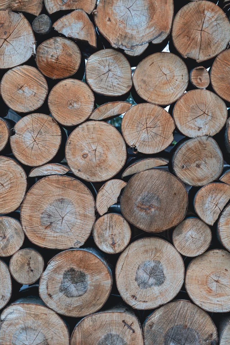 wood logs stacked texture