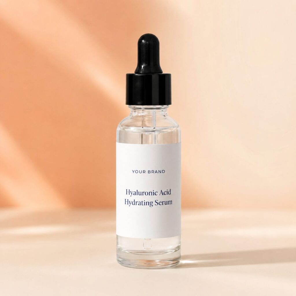 Private label hyaluronic acid hydrating serum product mockup, OEM Malaysia