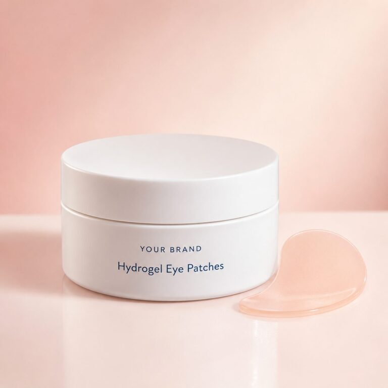 Private label hydrogel eye patches product mockup, OEM Malaysia