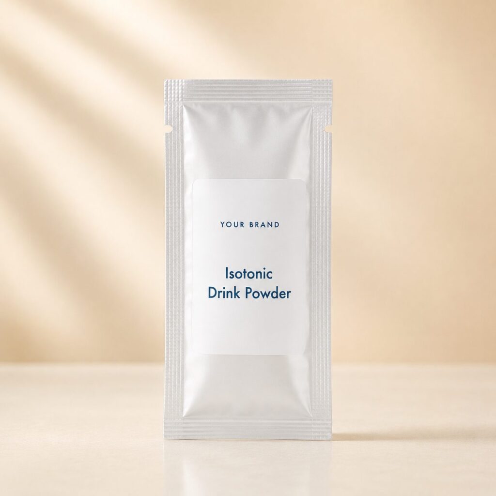 Private label isotonic drink powder product mockup, OEM Malaysia