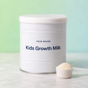 Private label kids growth milk powder product mockup, OEM Malaysia