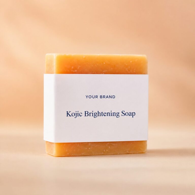 Private label kojic brightening bar soap product mockup, OEM Malaysia