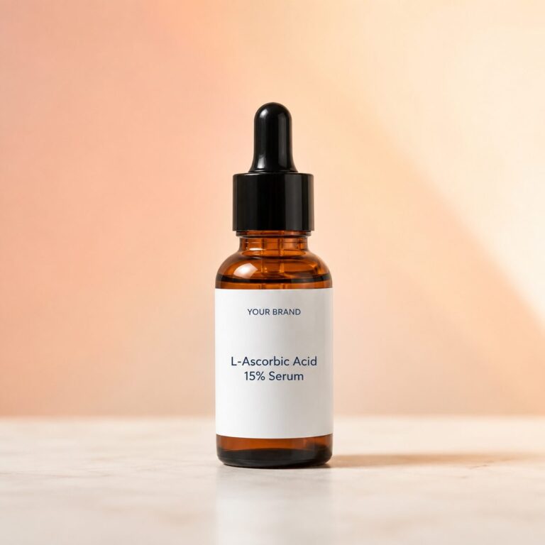 Private label l ascorbic acid 15 serum product mockup, OEM Malaysia