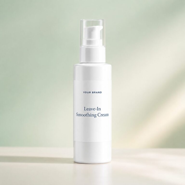 Private label leave in smoothing cream product mockup, OEM Malaysia
