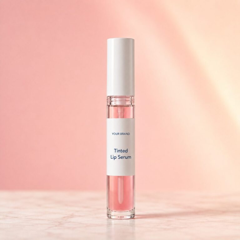 Private label lip serum tinted product mockup, OEM Malaysia