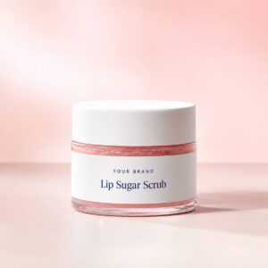 Private label lip sugar scrub product mockup, OEM Malaysia