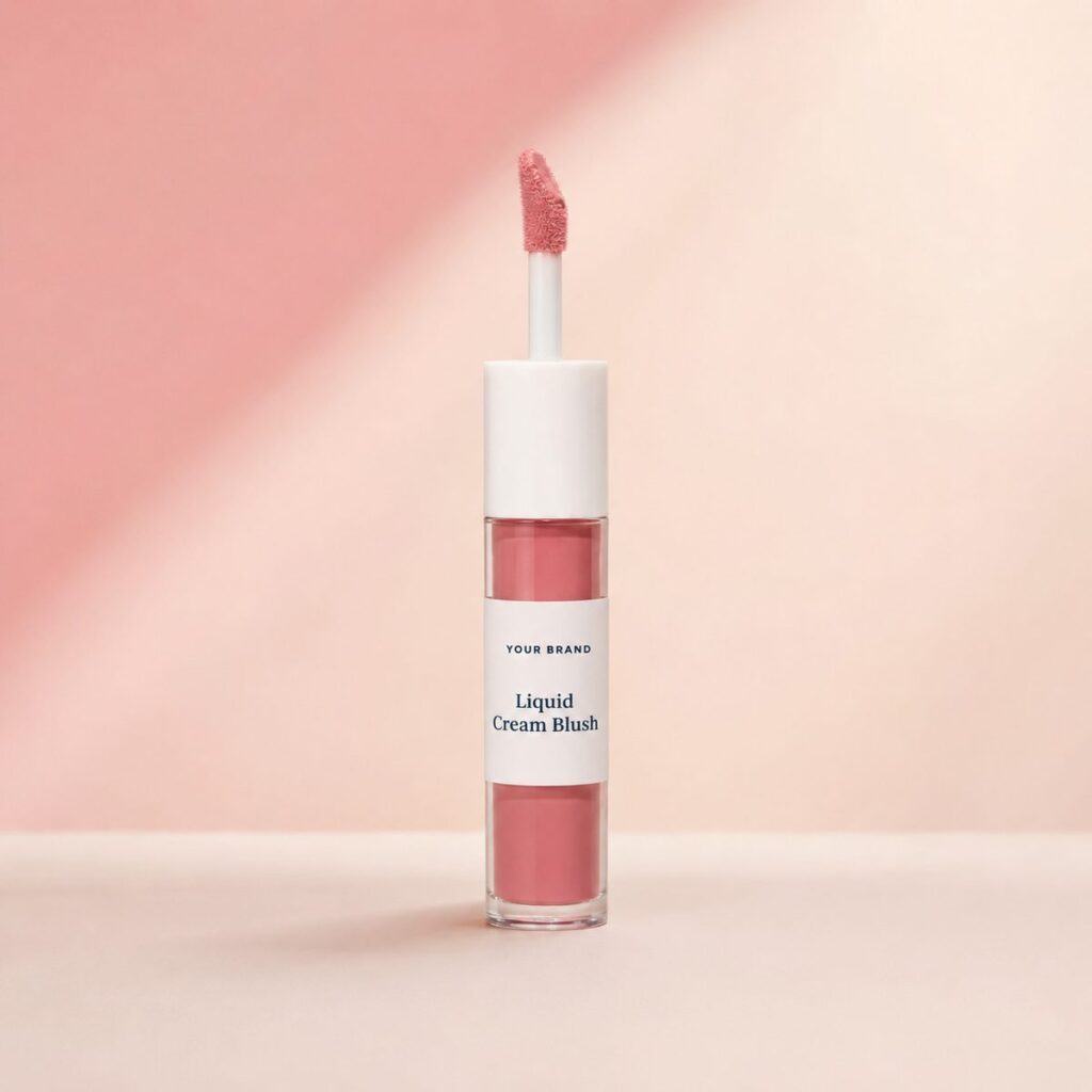 Private label liquid cream blush product mockup, OEM Malaysia