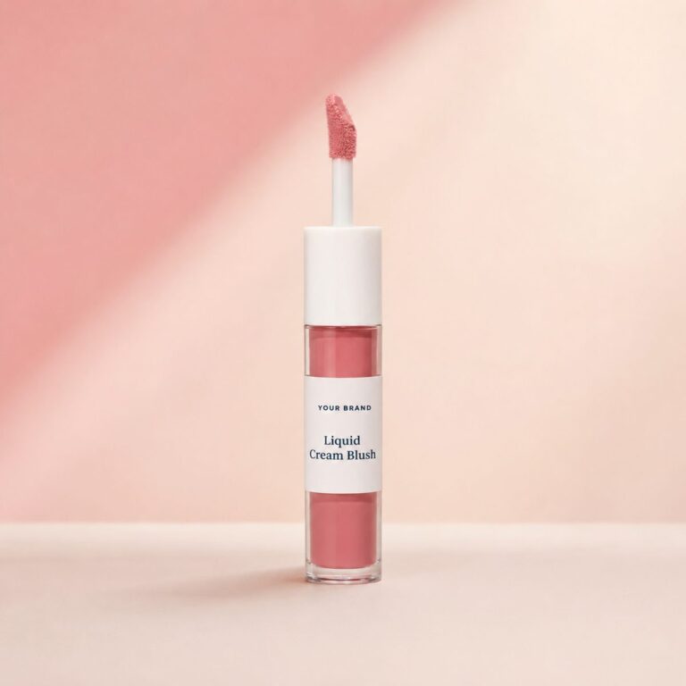 Private label liquid cream blush product mockup, OEM Malaysia