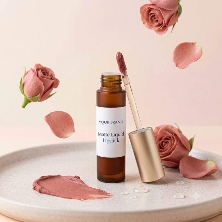 Private label matte liquid lipstick tube mockup, OEM Malaysia