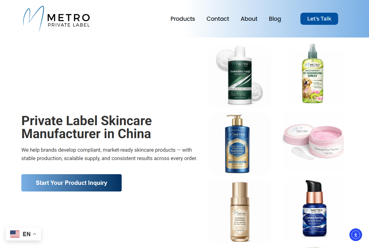 Metro Private Label website