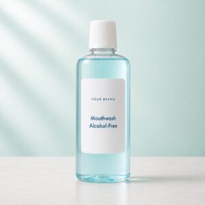 Private label mouthwash alcohol free product mockup, OEM Malaysia