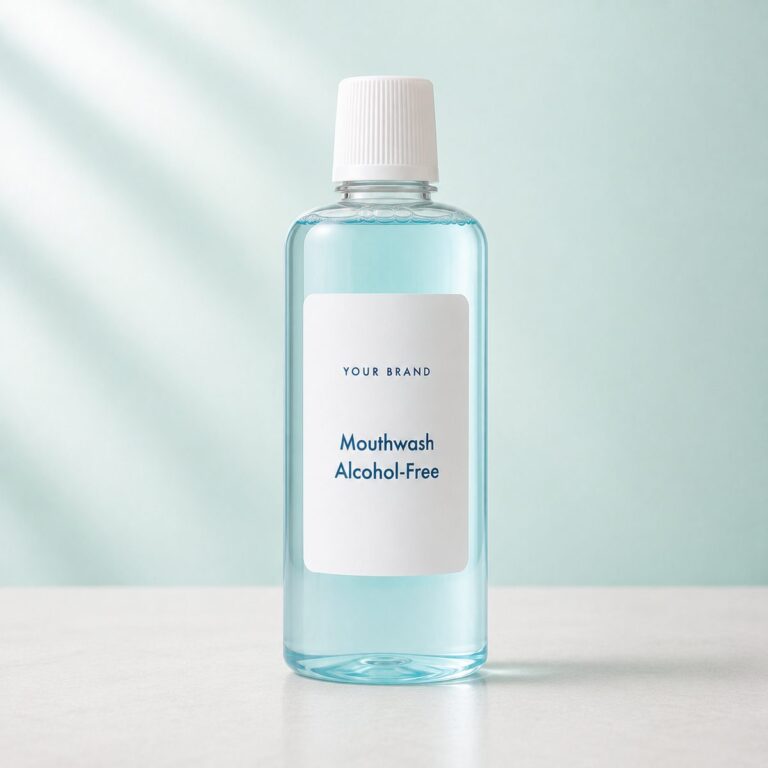 Private label mouthwash alcohol free product mockup, OEM Malaysia