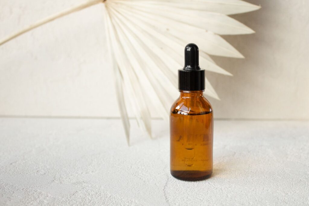 Myrrh Essential Oil in an amber glass dropper bottle - OEM private label Malaysia