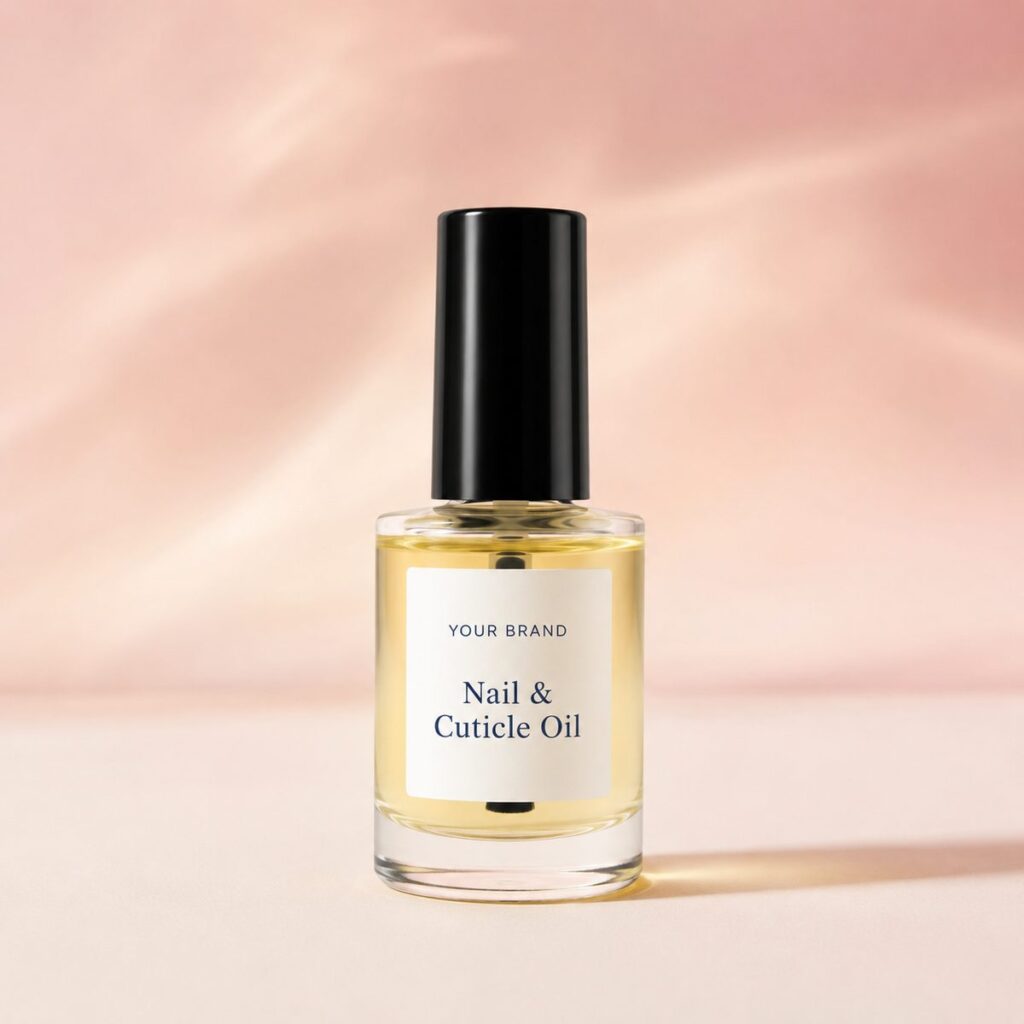 Private label nail and cuticle oil product mockup, OEM Malaysia