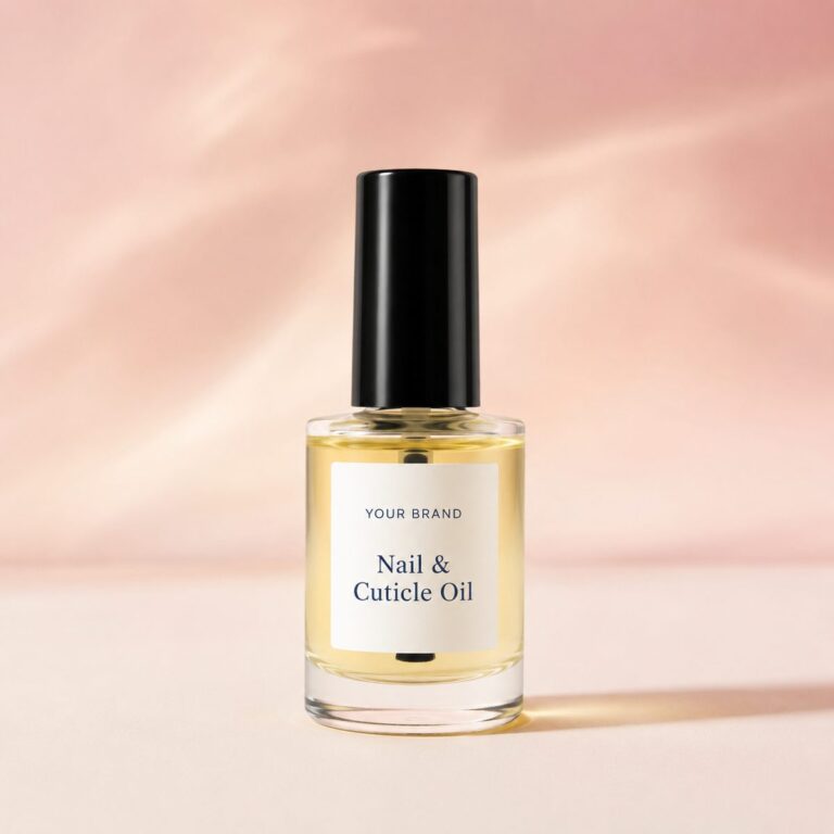 Private label nail and cuticle oil product mockup, OEM Malaysia