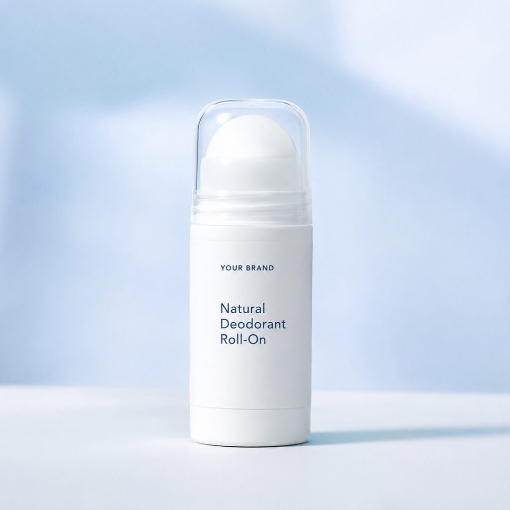Private label natural alum free deodorant roll on product mockup, OEM Malaysia