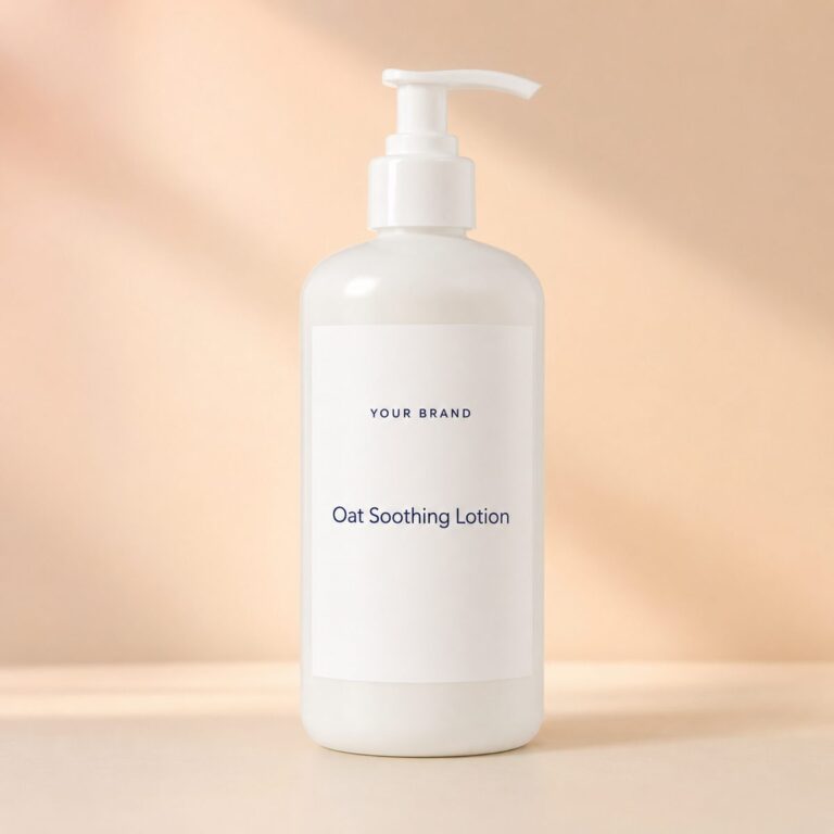 Private label oat soothing lotion product mockup, OEM Malaysia