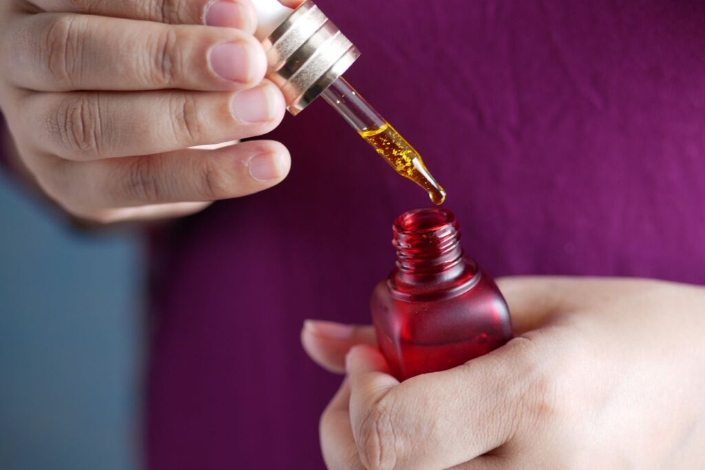 Oregano Essential Oil in an amber glass dropper bottle - OEM private label Malaysia