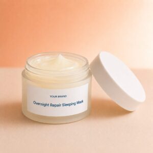 Private label overnight repair sleeping mask product mockup, OEM Malaysia