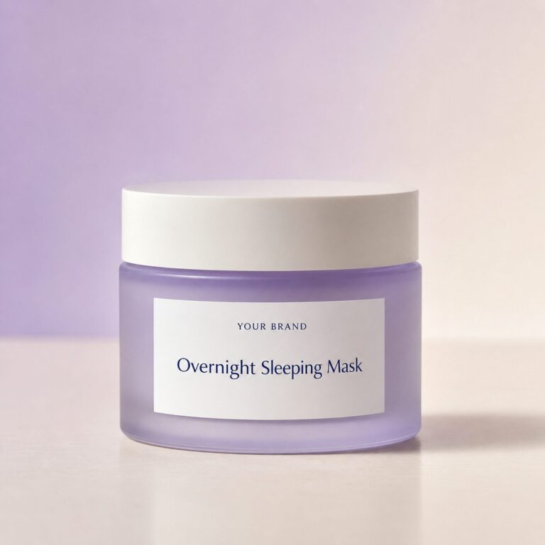 Private label overnight sleeping mask product mockup, OEM Malaysia