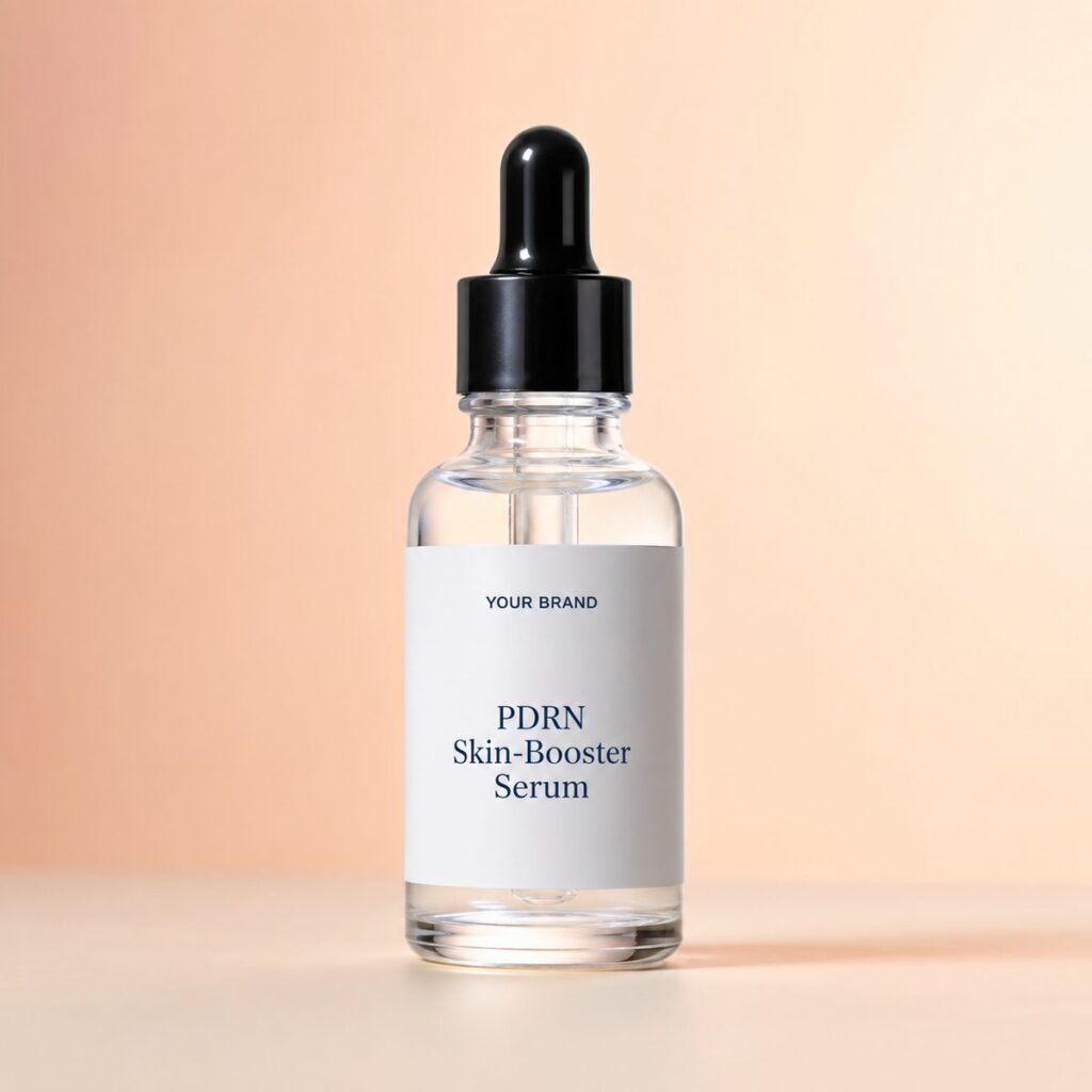 Private label pdrn skin booster serum product mockup, OEM Malaysia