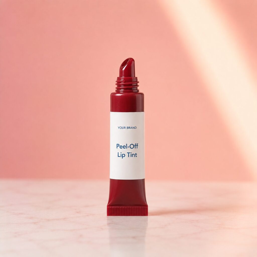 Private label peel off lip tint product mockup, OEM Malaysia