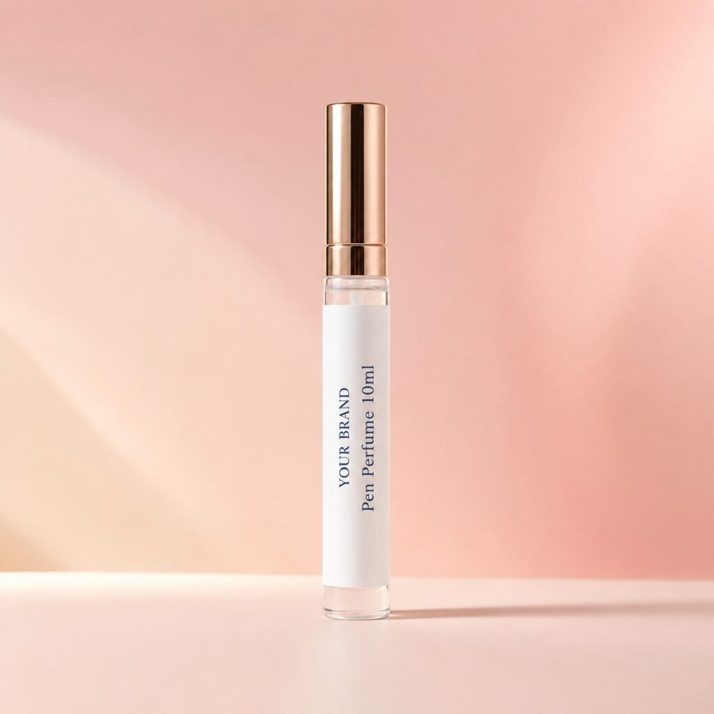 Private label pen perfume 10ml amber vanilla product mockup, OEM Malaysia