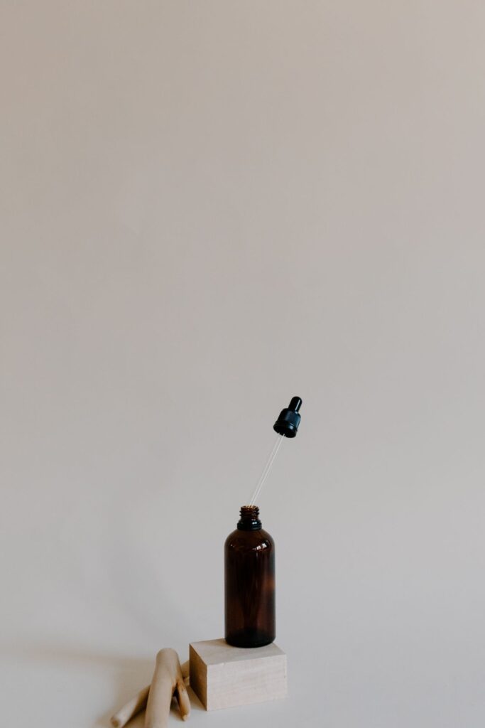 Peppermint Essential Oil in an amber glass dropper bottle - OEM private label Malaysia