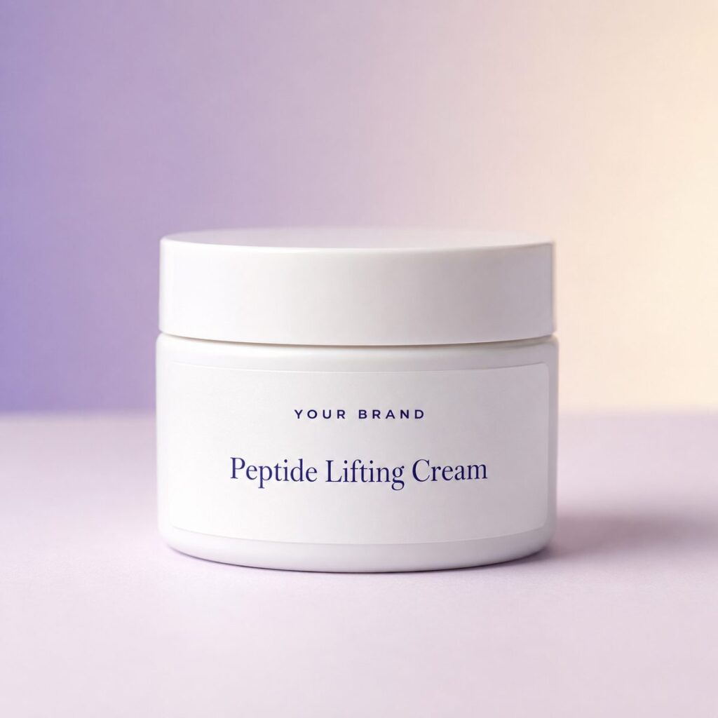 Private label peptide lifting cream product mockup, OEM Malaysia
