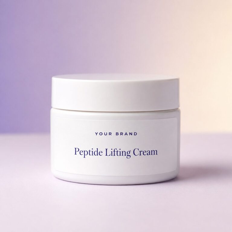 Private label peptide lifting cream product mockup, OEM Malaysia