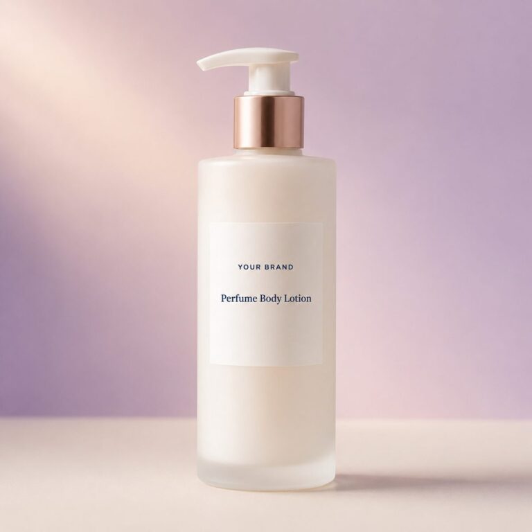 Private label perfume body lotion long lasting scent product mockup, OEM Malaysia